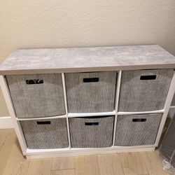 Target grey & White Dresser Storage W/bins 