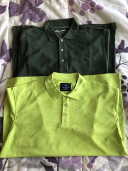 Men’s polo shirts. Reebok and Caribbean joe