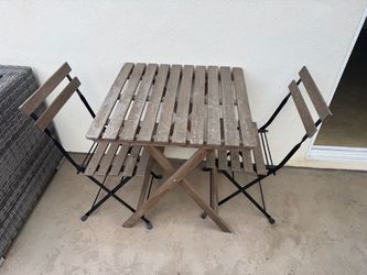 Duo bistro wooden patio table/chairs