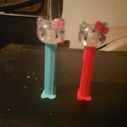 COLLECTIBLE CRYSTAL HELLO KITYY PEZ DISPENSERS