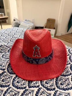 Los Angeles Angels Straw Cowboy Hat - Red