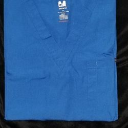 Dagacci Medical Uniform Unisex Scrubs Set Scrub Top and Pants

