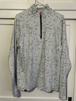 Sunday swagger Splatter Print quarter-zip Pullover size Medium