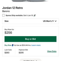 Jordan Retro 12 Barons 