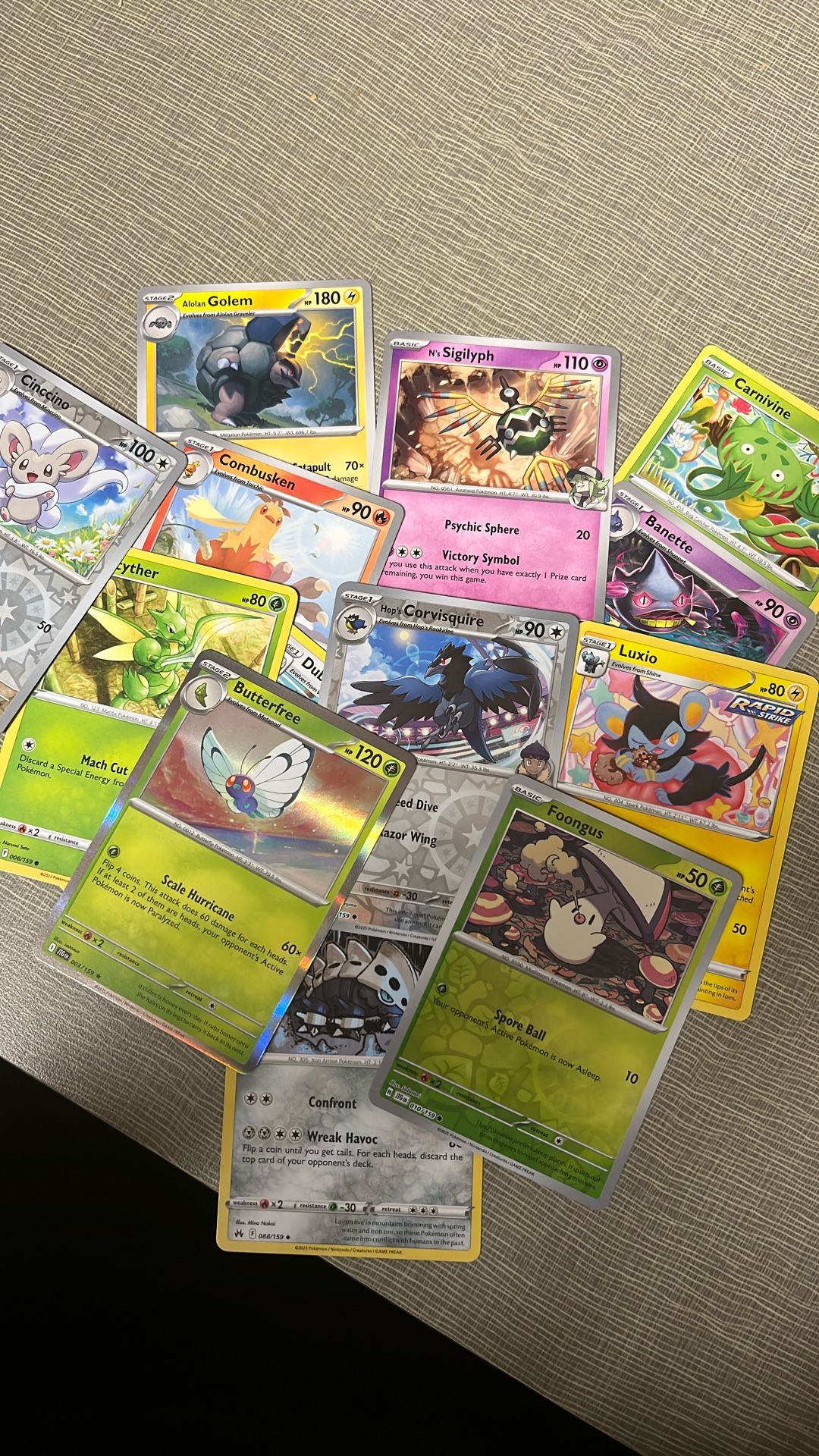 50 Lot Pokémon Play Set Cards; Mixed Sets; Rare, Holo, Reverse Holo, V