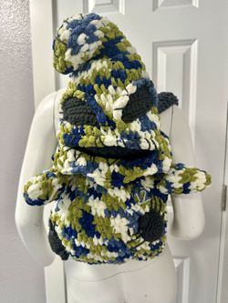 Seahawks x Oogie Boogie themed crochet backpack