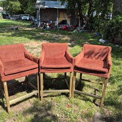 🪑 Set of 3 Upholstered Bar Stools