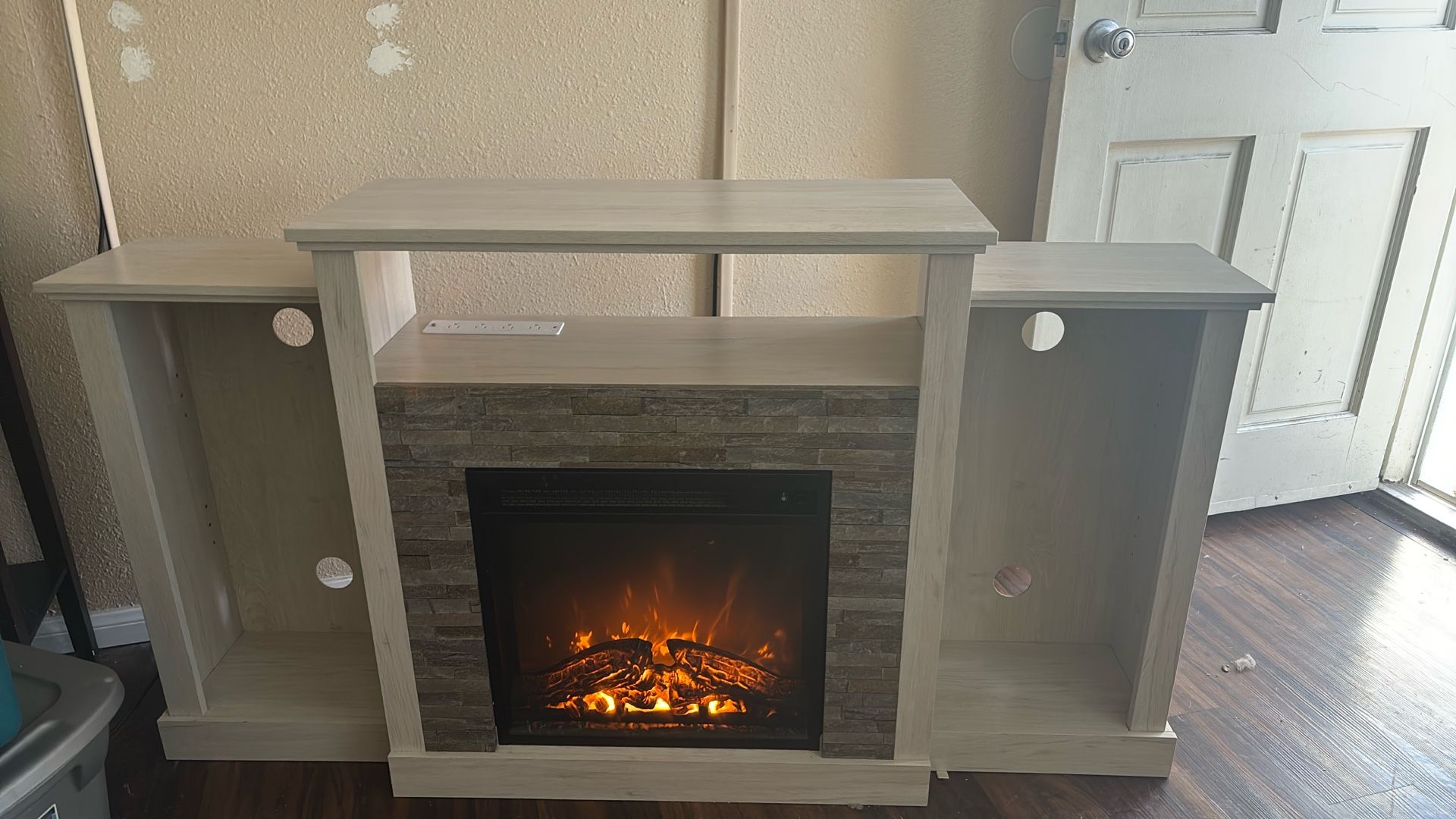Electric Fireplace With Shelving