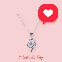 Gorgeous Moissanite And Sterling Silver 925 Heart Pendant Necklace Retail $400 Passes All Diamond Testers!