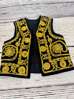 Child’s Black Embroidered Mirror Work Vest