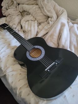 Black Acoustic Guitar 6-String
