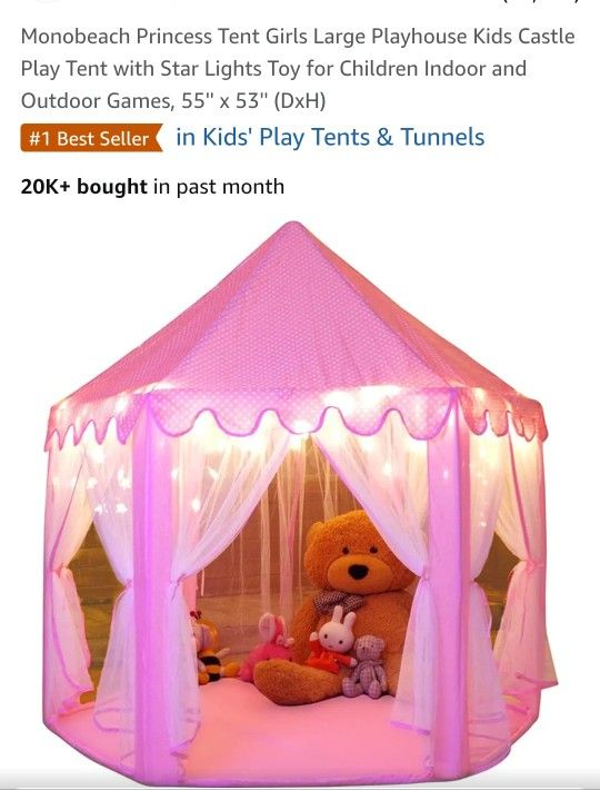 Princess Tent With Star Lights