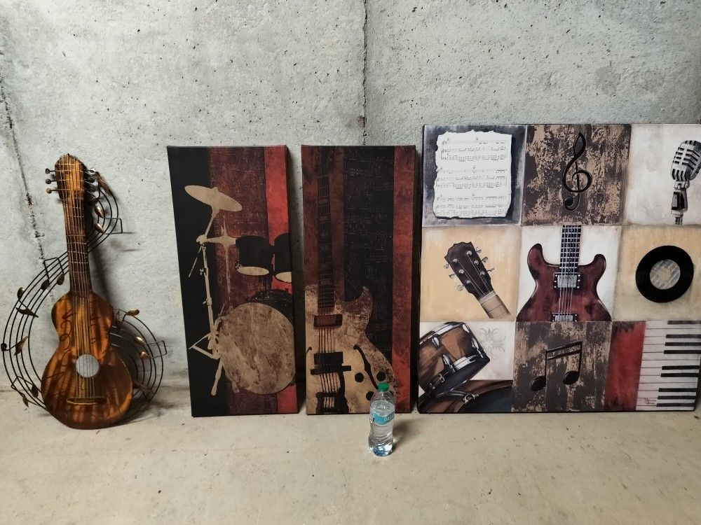 Guitar Themed Decor Set