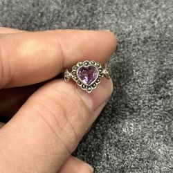 Sterling Silver Amethyst Ring Size 6