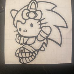 Sonic The Hedgehog Hello Kitty Decal 
