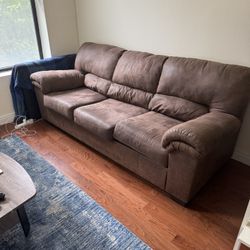 Ashley Furniture Brown Distressed Micro Fiber Sofa 