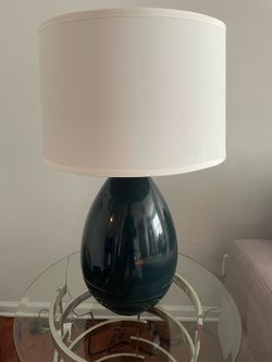 Blue End Table Lamp