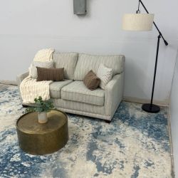 Lazyboy Light Blue/White 2-Seater Sofa