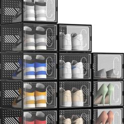 X-Large 12 Pack Shoe Storage Box with Magnetic Door