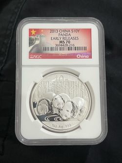 2013 China S10Y Early Releases NGC MS 70 Panda Silver Coin UNC
