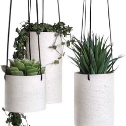 Ceramic Hanging Plant Pots Holders for Indoor Outdoor Plant 3 Pack