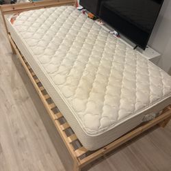 Brand New ikea Neiden Bed Frame With Luroy Slats And twin Mattress 