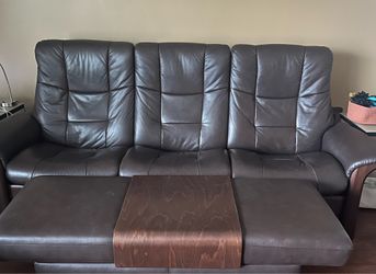 Stressless high back buckingham couch with double ottoman