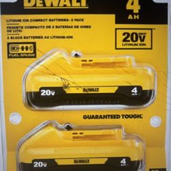DEWALT 20V MAX Compact 3Ah Battery - Pack of 2  