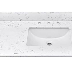 White Marble Bathroom Vanity -NEW