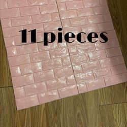 Wall Brick Foam Stickers Pink 