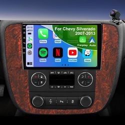 Car Radio for Chevrolet Silverado Tahoe GMC Sierra Yukon 2007-2014 4+64G 5GWiFi Upgrade Touch Screen Car Stereo for Chevy Suburban Avalanche 9inch Car
