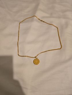 Gold Versace Pendant Necklace