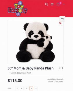 30” Mom & Baby Panda Plush
