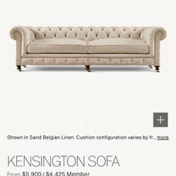 Restoration Hardware Kensington Sofa- 8 Ft