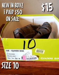 Gianni Bini Leather Grey Heels size 10