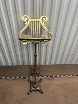 Antique Adjustable Brass Music Stand