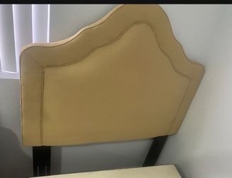 beige twin bed headboard 139cm high 105 wide