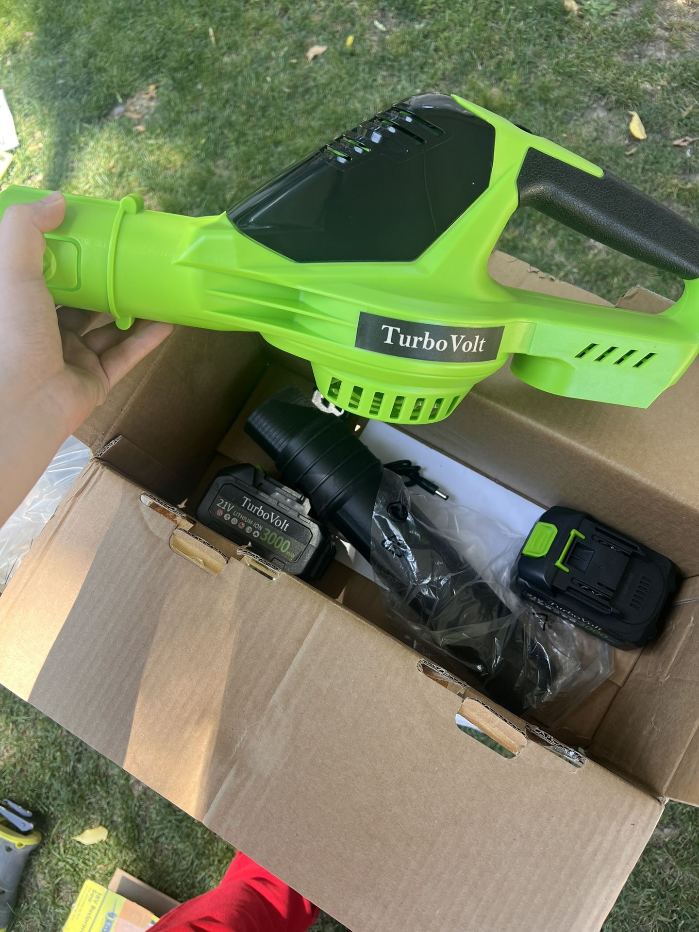 Leaf Blower Cordless - 21V Powerful Electric Leaf Blower with 2 Batteries and Charger, 5 speeds