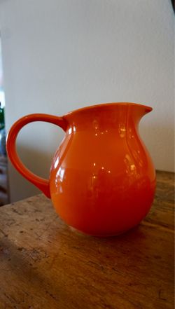 Ceramic orange pitcher