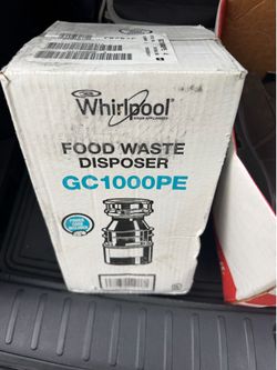Whirlpool GC1000PE food waste disposer, 1/3 horsepower motor.