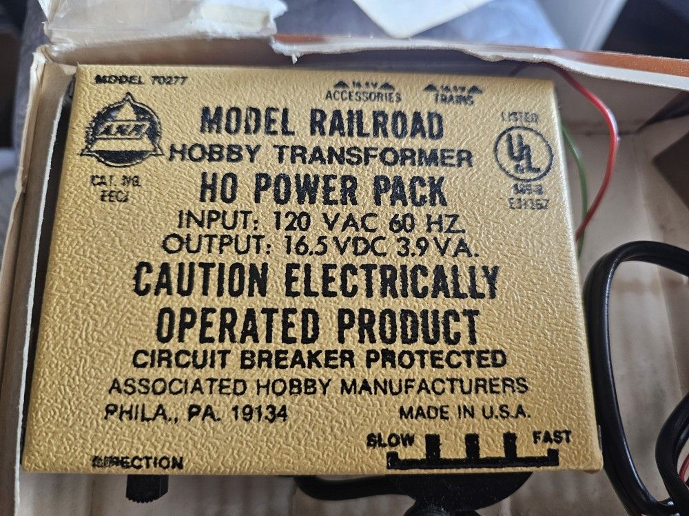 HO Gauge AHM Model Railroad Hobby Transformer Model 70277 HO Power Pack Control