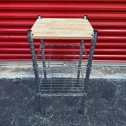 SHELVING CHROME with WOOD/ In Great Condition