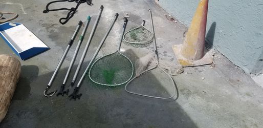 Marine poles, boat hook, Gaff, fishing nets, paddles
