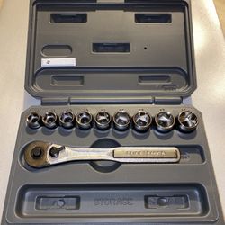CRAFTSMAN 10 PC 6 PT Metric Mechanics Tool Set with Case/Organizer 3/8” Drive