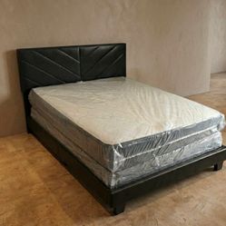New Queen Size Bed Frame With Mattress New Bedroom Furniture Queen Size Bed Set MATTRESS + BED + HEADBOARD + BOXSPRING 