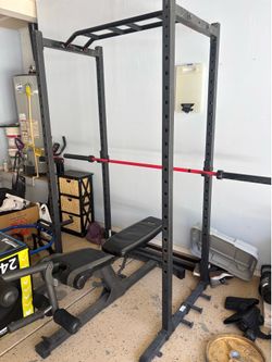 Power rack and bench (bar not included)