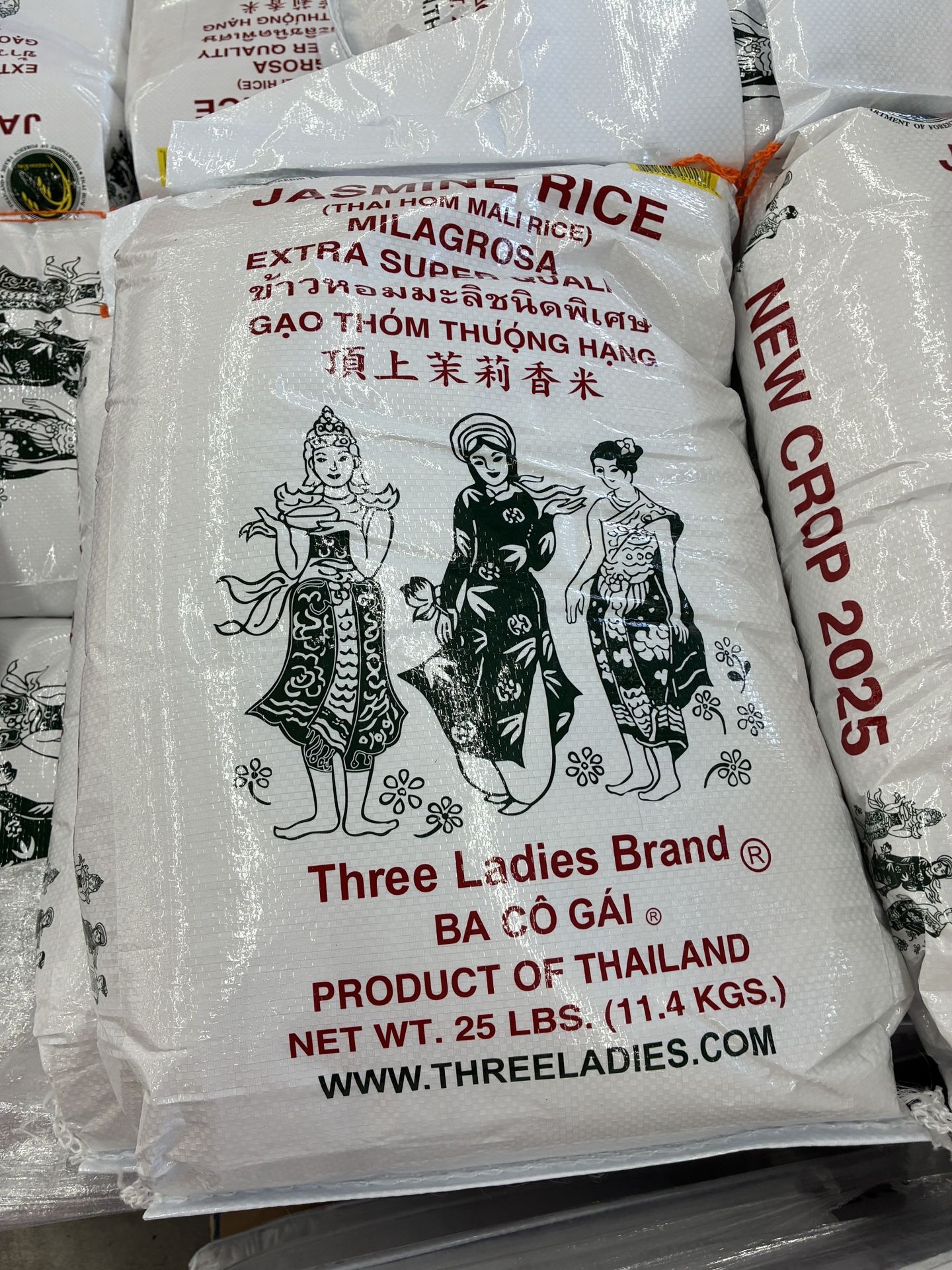 Three Ladies Rice 25 Lb. FREE DELIVERY (Jasmine Rice Extra Super Quality)