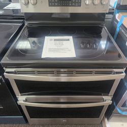 Profile 30 in. 5 Burner Element Smart Free-Standing Double Oven Electric Range in Fingerprint Resistant Stainless