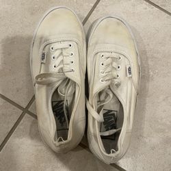 White Lace Up Vans Size 6 W