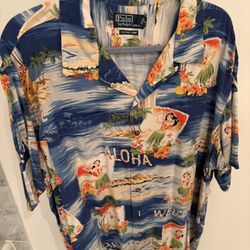 Polo, Ralph Lauren Vintage Hawaiian Aloha Button-Down Shirt Men’s XXL